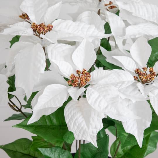 Nearly Natural 22" Artificial Potted Poinsettia Plant